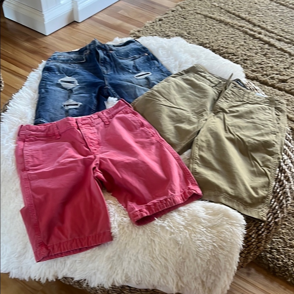 Stylish Shorts Trio - Pink, Blue, Tan